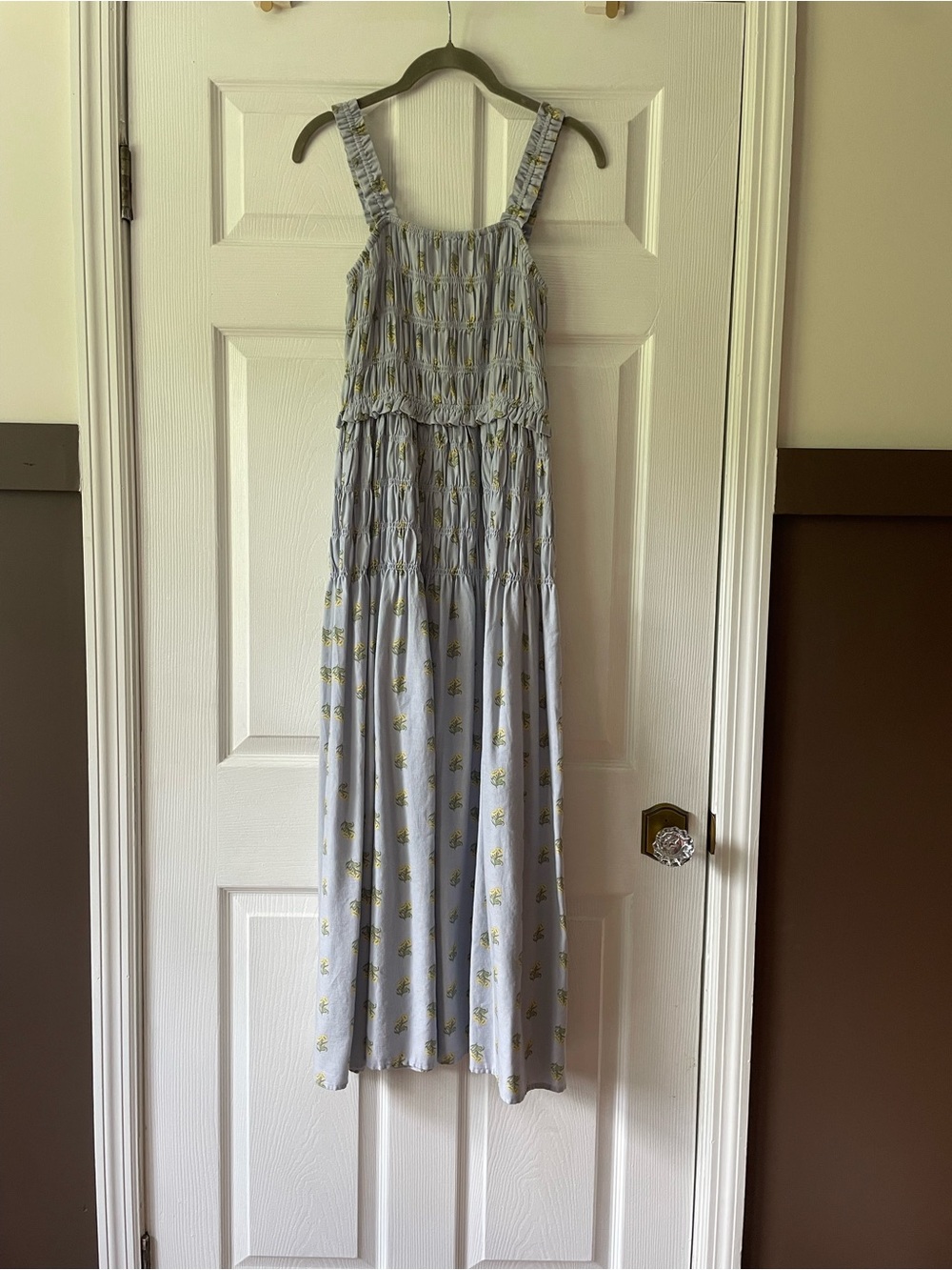 Universal Thread Light Blue Floral Sundress with Yellow Accents